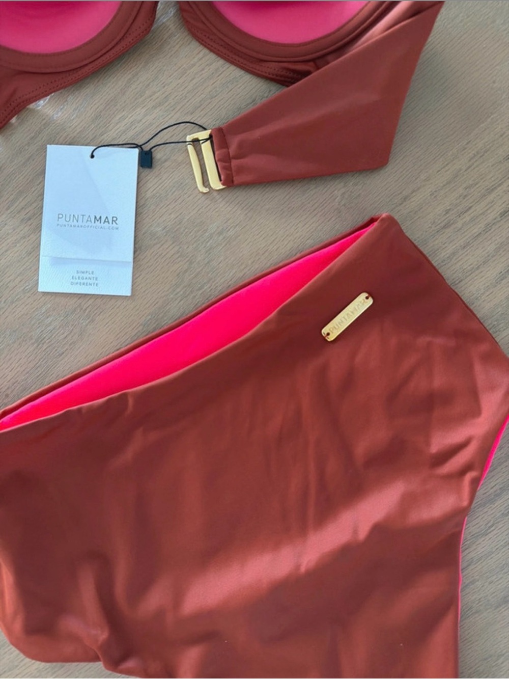 PUNTAMAR NWT Terracotta Underwire Bandeau High Waist Bikini Set - Picture 4 of 11